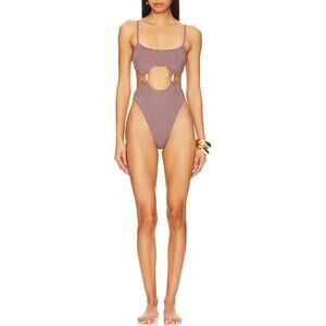 Riot Swim Bora One Piece Swimsuit in Taupe Size Large